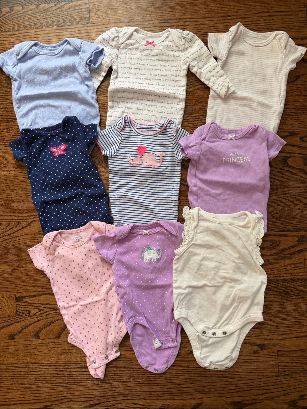 0-3 month girl onesies
